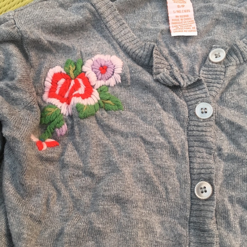 Gray embroidered tiny sweater - SP